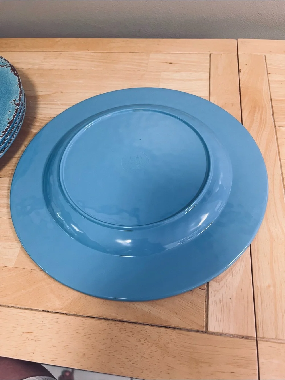 Williams Sonoma Rustic Outdoor Melamine Azure Blue Dinner Plates  11” set of 4